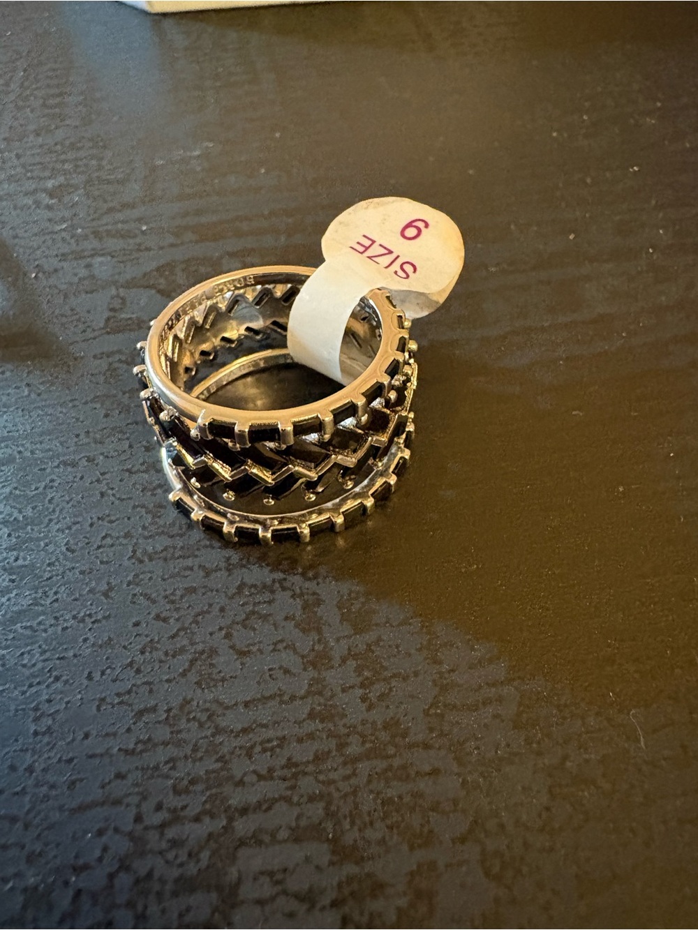 Geometric Stackable Silver-Tone Women's Ring - Size 9 unicorn